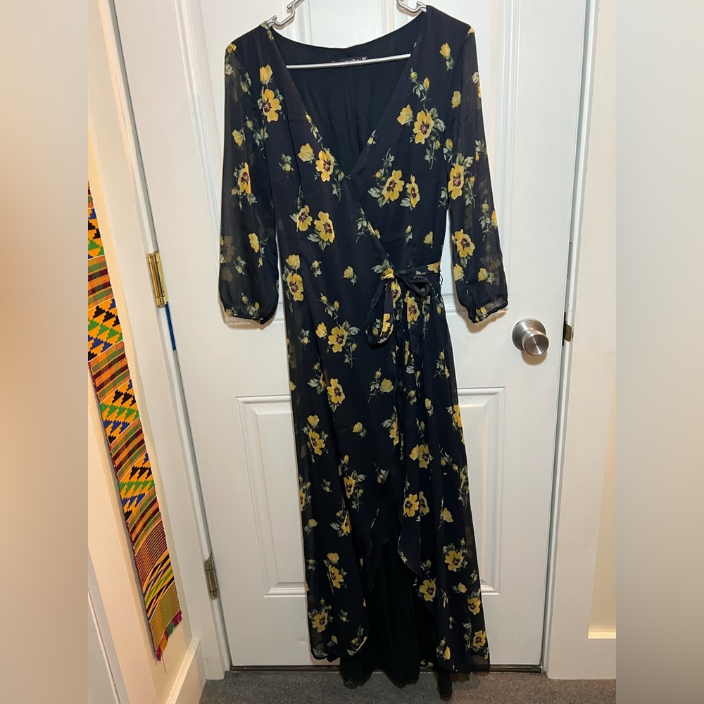 Abercrombie & fitch floral wrap midi dress